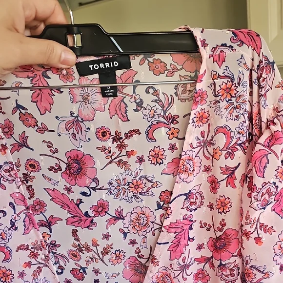 Torrid Pink and Purple Floral Tunic - Picture 1 of 6